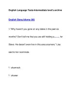 English Language Tests-Intermediate level''''s archiveEnglish Slang Idioms (96) pptx
