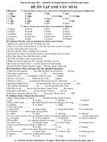 ĐỀ ÔN TẬP ANH VĂN SỐ 01 ppsx