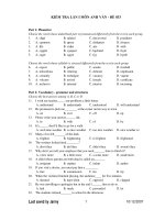 KIỂM TRA LẦN I MÔN ANH VĂN - ĐỀ 033 pps