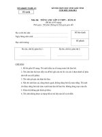 KÌ THI CHỌN HỌC SINH GIỎI TỈNH NĂM HỌC 2010-2011 Môn thi: TIẾNG ANH LỚP 12 THPT – BẢNG B4 ppsx