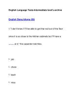 English Language Tests-Intermediate level''''s archiveEnglish Slang Idioms (89) doc