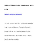English Language Proficiency Tests-Advanced Level''''sarchiveReal Life: Animals & Habitats docx