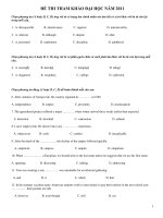 ĐỀ THI THAM KHẢO ĐẠI HỌC NĂM 2011 pps