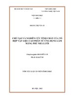 tóm tắt luận án tiến sĩ chế tạo và nghiên cứu tính chất của tổ hợp vật liệu cao phân tử ứng dụng làm màng phủ nhà lưới