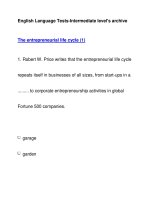 English Language Tests-Intermediate level''''s archiveThe entrepreneurial life cycle (1) pdf