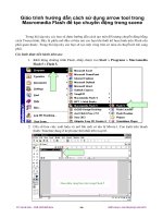 Giáo trình hướng dẫn cách sử dụng arrow tool trong Macromedia Flash để tạo chuyển động trong scene phần 1 docx