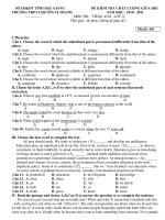 ĐỀ KIỂM TRA CHẤT LƯỢNG GIỮA HKI NĂM HỌC 2010 - 2011 MÔN THI : TIẾNG ANH - LỚP 12 pps