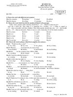 ĐỀ KIỂM TRA MÔN ANH VĂN 12 - TRƯỜNG THCS & THPT HÀ TRUNG - Mã đề thi 209 ppsx