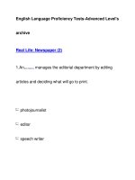 English Language Proficiency Tests-Advanced Level''''sarchiveReal Life doc