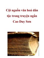 Cội nguồn văn hoá dân tộc trong truyện ngắn Cao Duy Sơn ppt