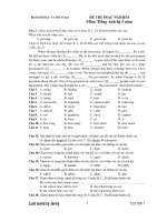ĐỀ THI TRẮC NGHIỆM Môn: Tiếng Anh ppt