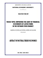 tóm tắt tiếng anh hoàn thiện kiểm toán báo cáo tài chính của các công ty niêm yết trên thị trường chứng khoán việt nam