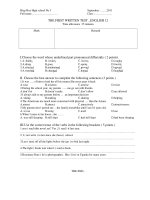 THE FIRST WRITTEN TEST _ENGLISH 12 doc