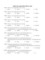 KIỂM TRA HKI MÔN TIẾNG ANH pps