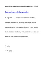 English Language Tests-Intermediate level''''s archiveBusiness buzzwords: Compensation doc