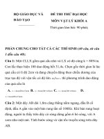 ĐỀ THI THỬ ĐẠI HỌC MÔN VẬT LÝ. pot