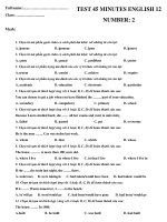 TEST 45 MINUTES ENGLISH 12 NUMBER: 2 ppsx