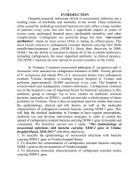 the epidemiology ofnosocomialinfection due to bacteria carrying ndm-1 gene in vietduc hospital-hanoi, 2010-2011