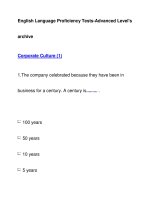 English Language Proficiency Tests-Advanced Level''''sarchiveCorporate Culture (1) docx