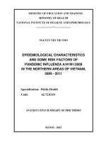 epidemiology of, and risk factors on pandemic influenza ah1n12009 in the northern area of vietnam, 2009 - 2011