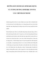 HƯỚNG DẪN ĐÁNH GIÁ SINH KHẢ DỤNG VÀ TƯƠNG ĐƯƠNG SINH HỌC INVIVO CÁC CHẾ PHẨM THUỐC pps