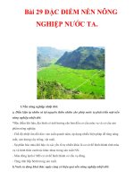 Bài 29 ĐẶC ĐIỂM NỀN NÔNG NGHIỆP NƯỚC TA. docx