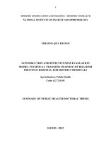 founding and evaluating efficiency of training model to transfer technology from polyclinic hospital of hoa binh province to district hospitals