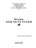 BÀI GIẢNG NẤM ĂN VÀ VI NẤM - CHƯƠNG 1 ppsx