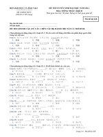 ĐỀ THI TUYỂN SINH ĐẠI HỌC KHỐI D NĂM 2011 MÔN TIẾNG NHẬT- MÃ ĐỀ 428 pptx