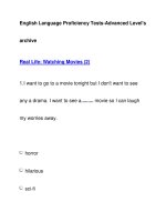 English Language Proficiency Tests-Advanced Level''''sarchiveReal Life: Watching Movies (2) ppsx