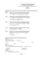 KỲ THI HỌC KỲ I NĂM HỌC 2010-2011 Môn thi: TIẾNG ANH – khối 12 docx