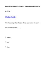 English Language Proficiency Tests-Advanced Level''''sarchiveWeather Test (8) docx