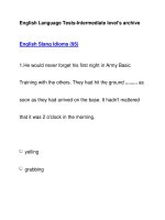 English Language Tests-Intermediate level''''s archiveEnglish Slang Idioms (95) pptx