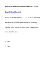 English Language Tests-Intermediate level''''s archiveEnglish Slang Idioms (41) pps