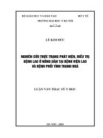 Nghiên cứu thực trạng phát hiện, điều trị bệnh lao ở nông dân tại bệnh viện lao và bệnh phổi tỉnh thanh hoá