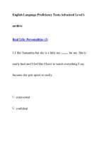 English Language Proficiency Tests-Advanced Level''''sarchiveReal Life: Personalities (3) pot
