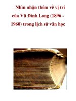 Nhìn nhận thêm về vị trí của Vũ Đình Long (1896 1960) trong lịch sử văn học_2 ppt