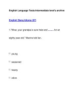 English Language Tests-Intermediate level''''s archiveEnglish Slang Idioms (87) doc