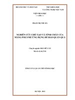 tóm tắt luận án tiến sĩ nghiên cứu chế tạo và tính chất của màng polyme ứng dụng để bảo quản quả