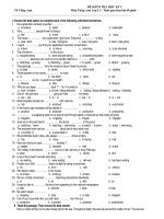 ĐỀ KIỂM TRA HỌC KỲ I Môn Tiếng Anh Lớp 12 ppt