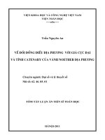 tóm tắt luận án tiến sĩ về đối đồng điều địa phương với giá cực đại và tính catenary của vành noether địa phương