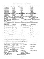 KIỂM TRA TIẾNG ANH - TEST 2 ppsx
