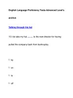 English Language Proficiency Tests-Advanced Level''''sarchiveTalking through his hat pdf