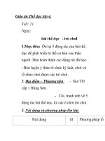 Giáo án Thể dục lớp 4 - Tiết: 21: bài thể dục - trò chơI pdf