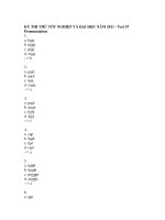 KỲ THI THỬ TỐT NGHIỆP VÀ ĐẠI HỌC NĂM 2011 - Test 57 potx