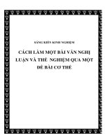 skkn cách làm một bài văn nghị luận và thể nghiệm qua một đề bài cơ thể