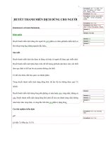 Huyết thanh miễn dịch dùng cho người HT pot