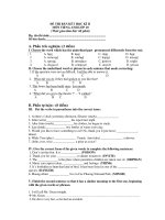 ĐỀ THI BÁN KẾT HỌC KÌ II MÔN TIẾNG ANH LỚP 10 pps