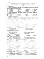 ĐỀ THI THỬ TỐT NGHIỆP NĂM 2011 - TEST 7 potx