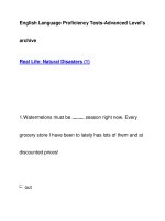 English Language Proficiency Tests-Advanced Level''''sarchiveReal Life: Natural Disasters doc
